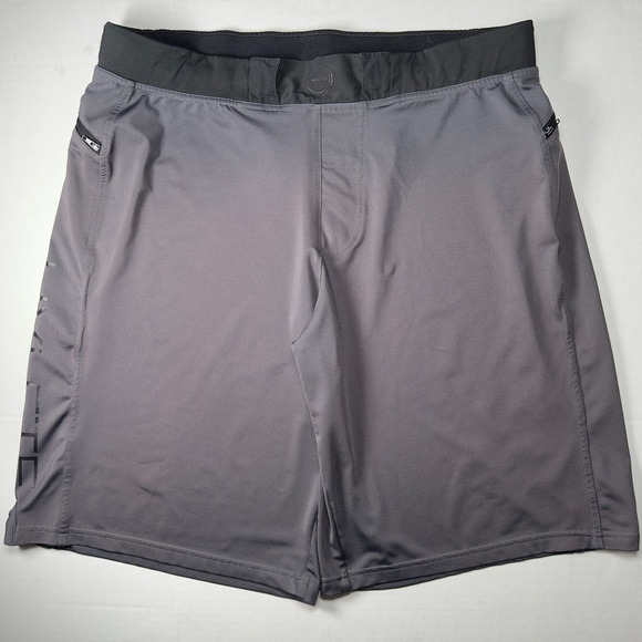 HYLETE Shorts Men XL 11" Athletic Zip Pocket Gray Drawstring Gym Train Workout - Picture 9 of 9